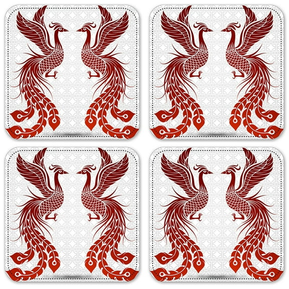 Vinyl Drink Coasters - Set of 4 - Phoenix
