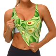 thumbnail image 3 of Fotbe Green Avocado Sujetador Deportivo Largo sin Aros para Mujer con Almohadillas y Soporte Medio, Transpirable y Absorbente, Camiseta Tipo Chaleco o Tank Top-XX-Large, 3 of 8