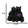 thumbnail image 2 of Rustic Forest Whimsical Cuddling Black Bear Couple with Flower Bouquet Figurine, 2 of 9