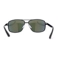 thumbnail image 2 of Classic Mens Rectangular Metal Rim Aviator Sunglasses Black Orange Mirror, 2 of 4