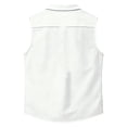 thumbnail image 5 of Men's Button Down Tank Top Sleeveless Casual Workout T Shirt Collared Beach Vacation Blouse with Chest Pocket, M, 5 of 8