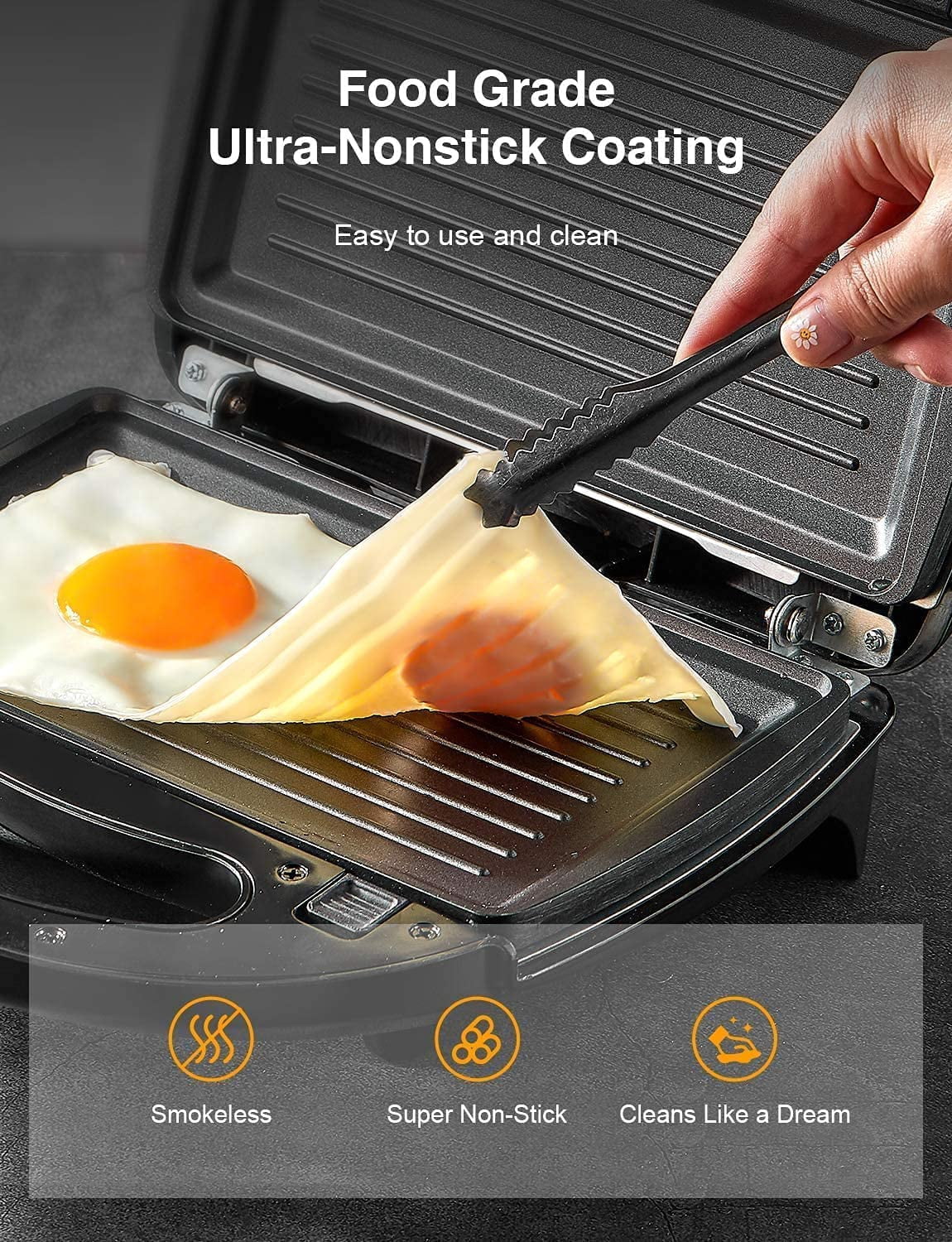 3-in-1 Waffle Maker,  Sandwich Maker, Panini Press with Removable Non-Stick Plates