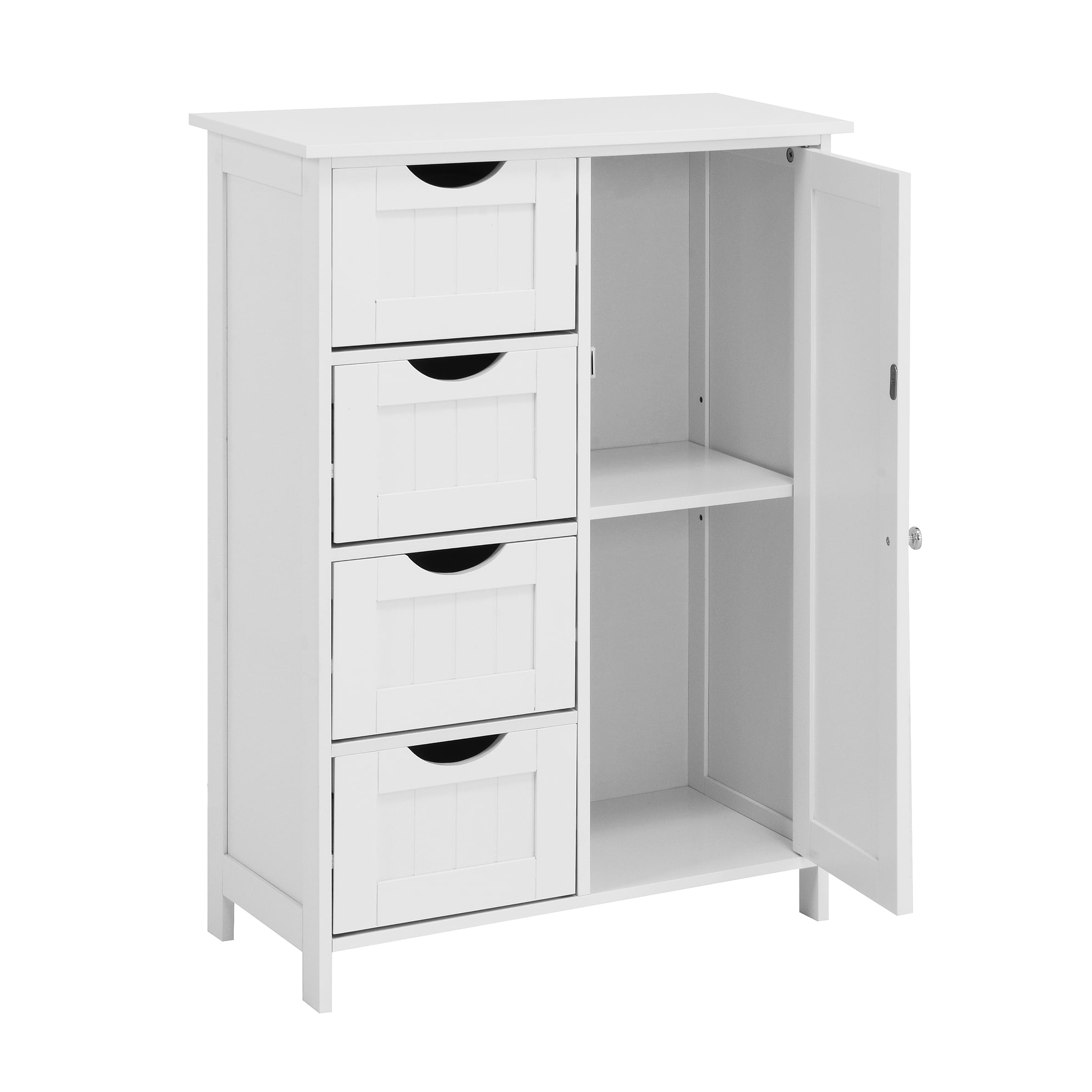 Noble House 32.3" Bathroom Storage Cabinet with Drawers and Adjustable Shelf, White