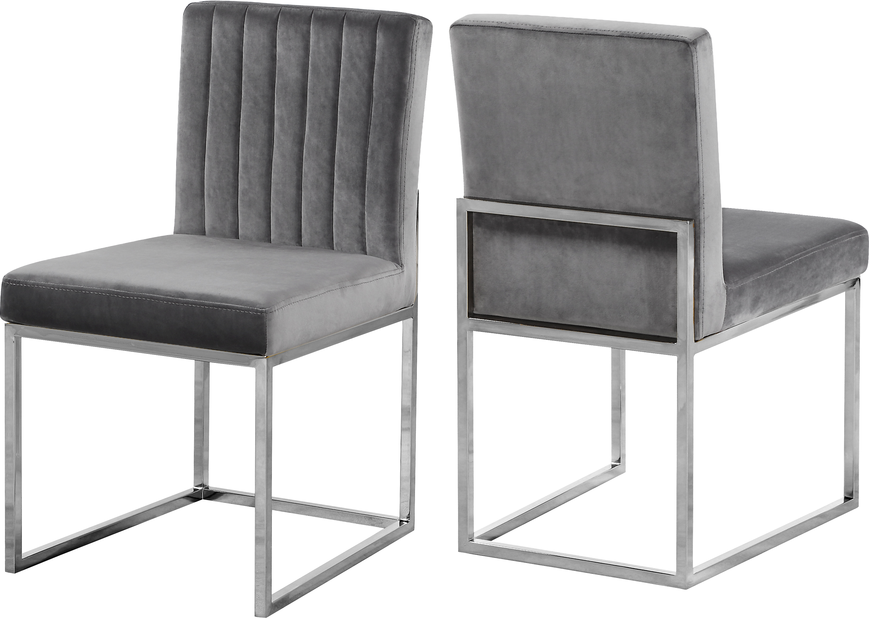 Giselle Grey Velvet Dining Chair, Set of Velvet,Finish