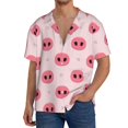 thumbnail image 1 of Balery Pig Noses Camisa Casual de Manga Corta con Botones para Hombre, Texturizada, Estilo Cubano, para Playa, Verano-XX-Large, 1 of 5