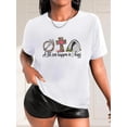 thumbnail image 1 of Tee-Shirt Graphique à Thème de Pâques pour Femmes - Mélange de Polyester Doux et Extensible, Col Rond Décontracté Manches Courtes en Plusieurs Couleurs pour Adulte, Hommes, Femmes, Adolescent, Adolescent, Jeune, 1 of 8
