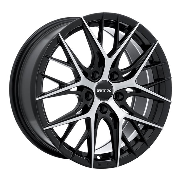 RTX R-Spec Custom Wheel 18x8 Inch Rim for Audi 2006-2020 A3 66.6mm CB Offset 38mm Gloss Black Machined