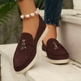 thumbnail image 2 of Womens Shoes,Casual Shoes Solid Suede On for Fashion Wear Flat Bottom Casual Shoes for Versatile Style,Shoes for Women,Brown,7, 2 of 6