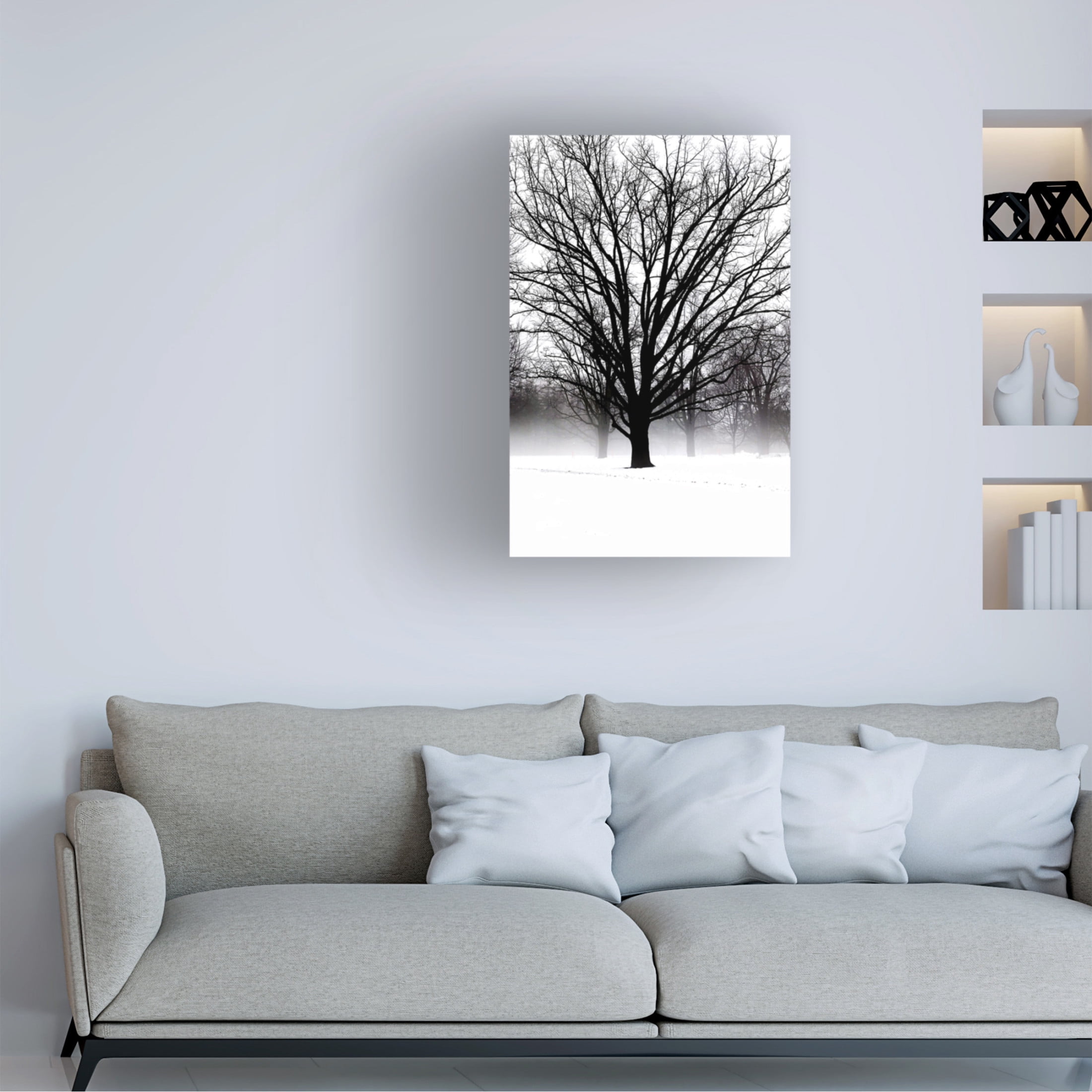 Canvas Wall Art - Clive Branson 'High Contrast Tree In Winter' Wall Art for Living Room, Bedroom, or Office Décor by Trademark Fine Art - 22 x 32 Inches