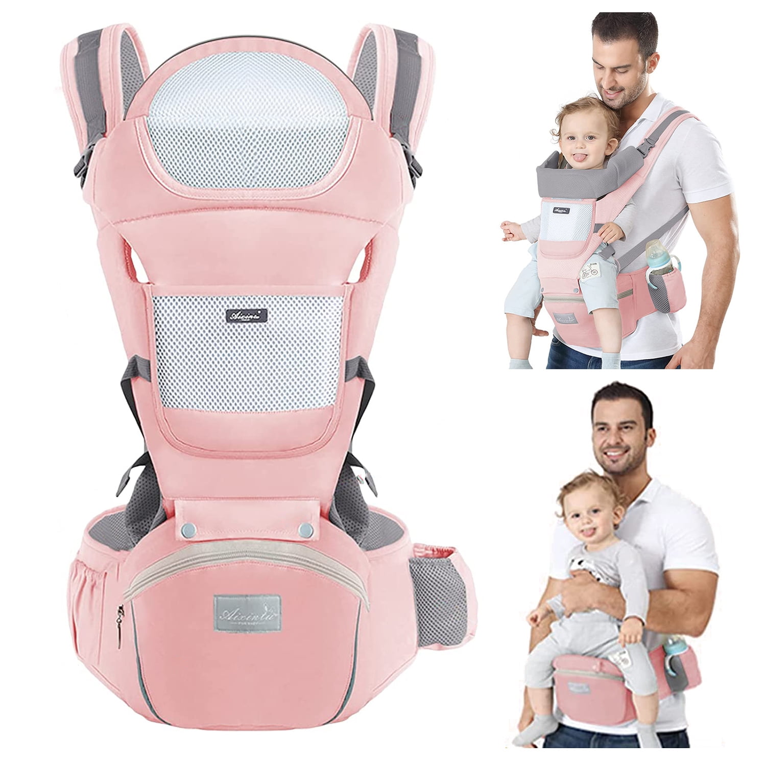 Lamgool Detachable Baby Carrier with Feeding Bottle Holder, Front and