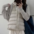thumbnail image 5 of Women's Oversized Quilted Coats, Knit Sleeve Patchwork Jackets Thick Warm Cotton Padded Jacket Winter Outwear Coat with Pockets Gray M, 5 of 7