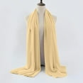 thumbnail image 4 of MEICHEN Scarf for Women Soft Solid Color Shawl Silk Scarf Elegant Pearl Chiffon Shawl Muslim Hijab Lightweight Silk Scarf Yellow, 4 of 5