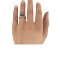 thumbnail image 4 of 1.50 CTW Black Diamond Ring 14K White Gold Flower Vintage Halo, 4 of 5