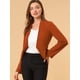 thumbnail image 2 of Día de San Patricio Chaqueta Corta Casual De Negocios De Oficina De Trabajo Sin Cuello Para Mujer Marrón M, 2 of 6
