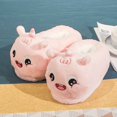 thumbnail image 3 of Zapatillas de invierno cálidas de dibujos animados, zapatos de peluche de unicornio y hámster kawaii, suela suave, zapatos planos de algodón para el hogar, zapatos para niñas y mujeres, piso silencios, 3 of 5