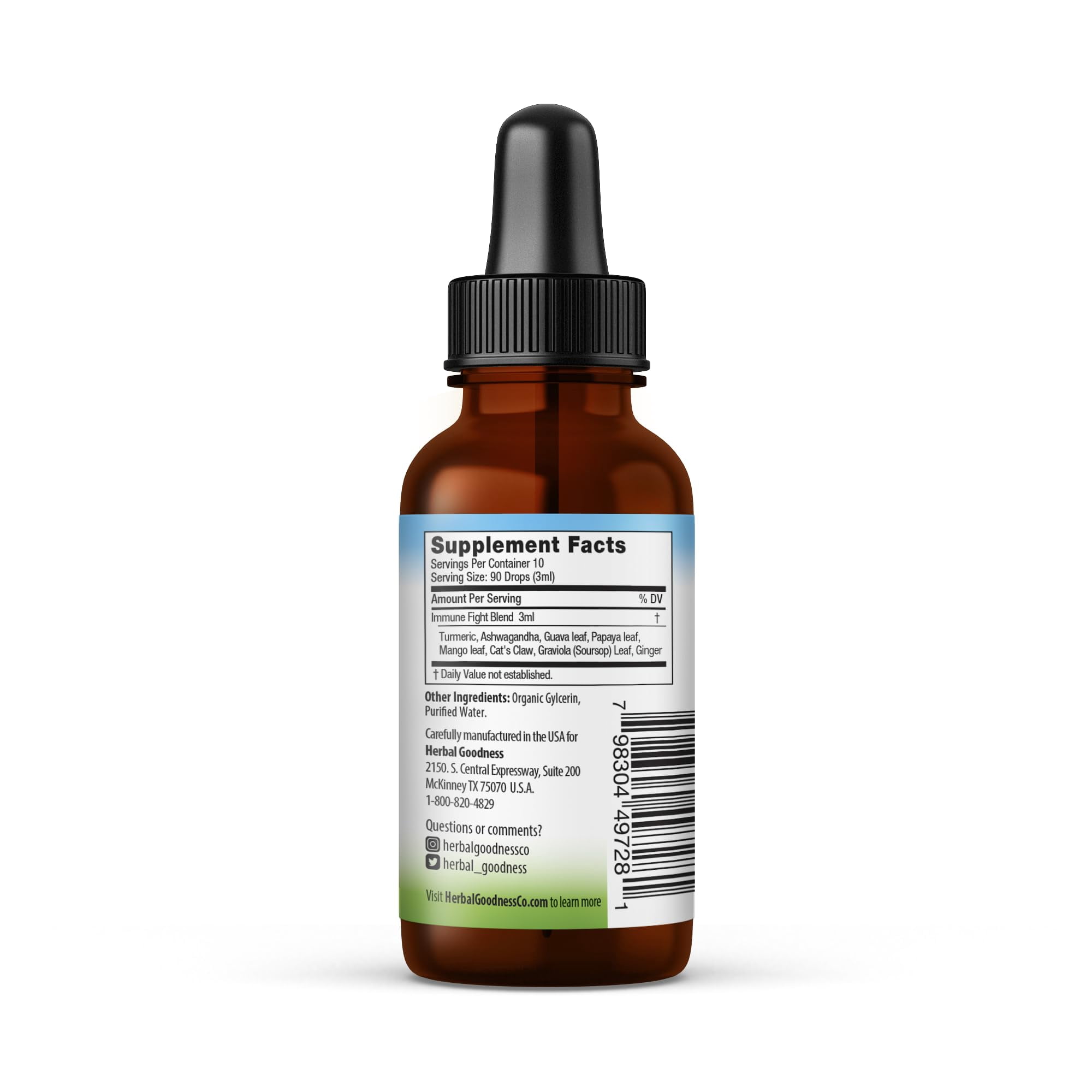 Kids Immune Support Liquid Extract Drops 1fl.oz, Turmeric, Ashwagandha for Kids, Children Immunity Booster Supplement - Herbal Goodness