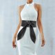 thumbnail image 3 of Women Wide Waist Belt Soft Leather Tied Wide Belt Bow Tie Waistband Sash Dress Belt Stylish Wrap Belt, 3 of 4