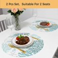 thumbnail image 5 of Teal Green Coastal Turtle Round 13 Inch Placemats Set of 2, Ocean Coral Nautical HeatResistant Non Slip Place Mats for Dining Table, Wipeable Braided Kitchen Table Mats for Housewarming, 5 of 9