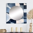 thumbnail image 1 of Designart "Simplicity in Essence III" Minimalism Square Mirror For Wall Decor - Large Blue Square Mirror Printed Wall Decor - Transitional Square Living Room Mirror, 1 of 5