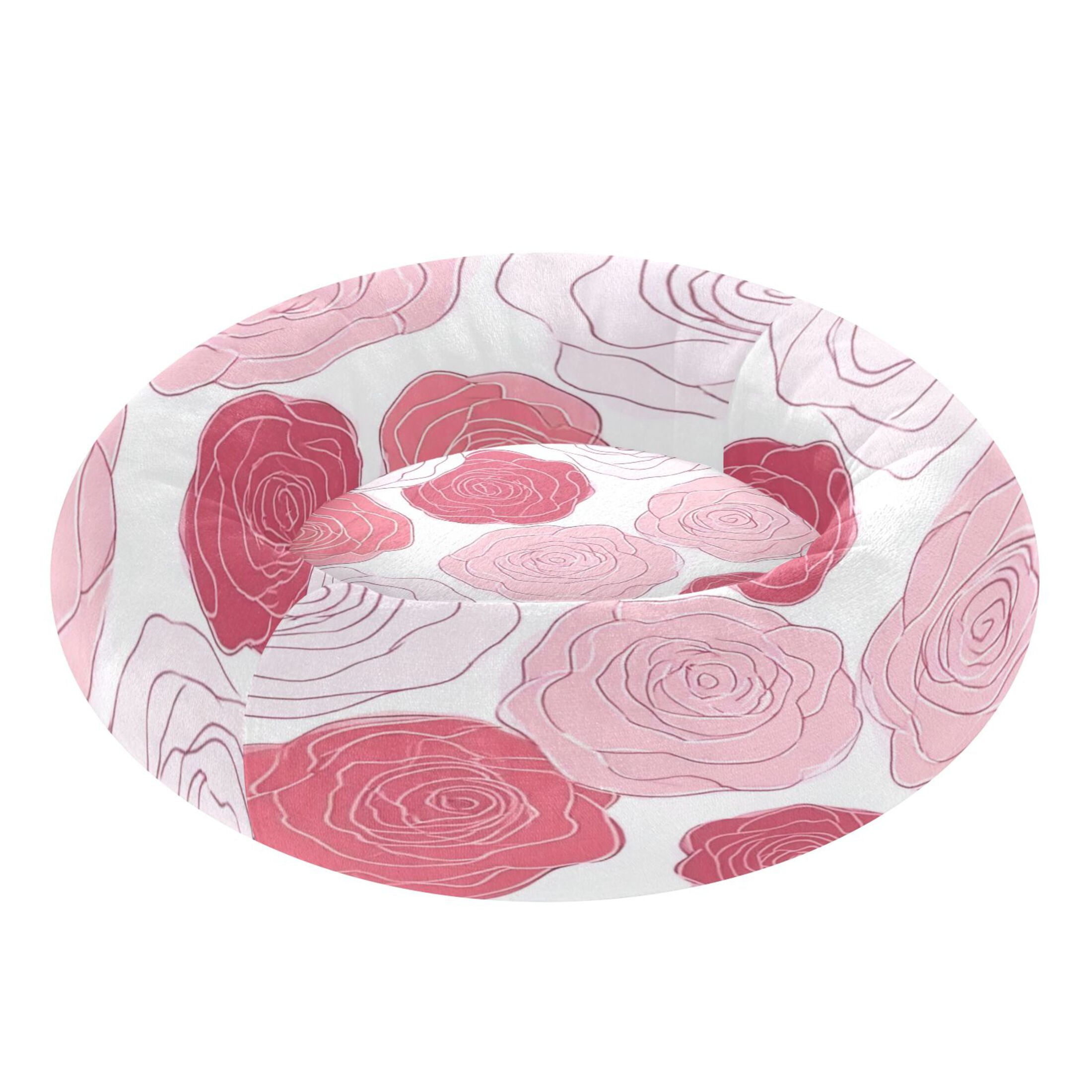 Iauyy Pet Couch Donut Cat Bed for Indoor Cats/Small Dogs Washable & Machine with Non-slip Bottom Calming Cat Furniture, Petal Space (M)