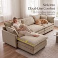 thumbnail image 5 of EHANCIS 105" Modular Sectional Sofa, 3 Seater Chenille L Shape Couch with Ottoman,Coffee, 5 of 10