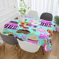 thumbnail image 4 of SKYSONIC Happy Birthday Delicious Cakes Rectangle Tablecloth,Valentine's Day Mother's Day Kitchen Decoration Dinner Rectangular Table Cover for Party Holiday Hotel BBQ-Machine Washable 60x60In, 4 of 7