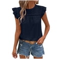 thumbnail image 1 of TaTaai Women Sleeveless Shirt Crew Neck Breathable Lightweight Non See-through Machine Washable No Fading Soft Casual Daily Wear Fashion Basic Blouse Gift, 1 of 5