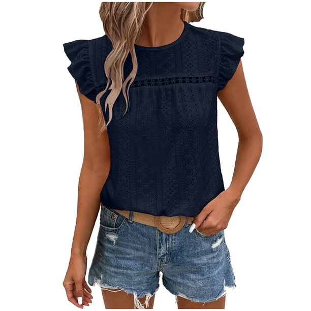 TaTaai Women Sleeveless Shirt Crew Neck Breathable Lightweight Non See-through Machine Washable No Fading Soft Casual Daily Wear Fashion Basic Blouse Gift