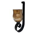 thumbnail image 3 of Benzara I457-AMC0025 Scroll Design Metal Frame Vertical Wall Mounted Candle Holder Sconce, Bronze - Set of 2, 3 of 6
