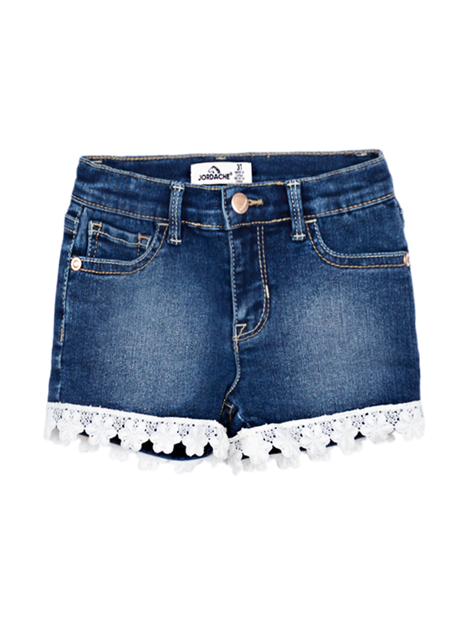 Jordache Lace Trim Denim Shorts (Toddler Girls) - Walmart.com