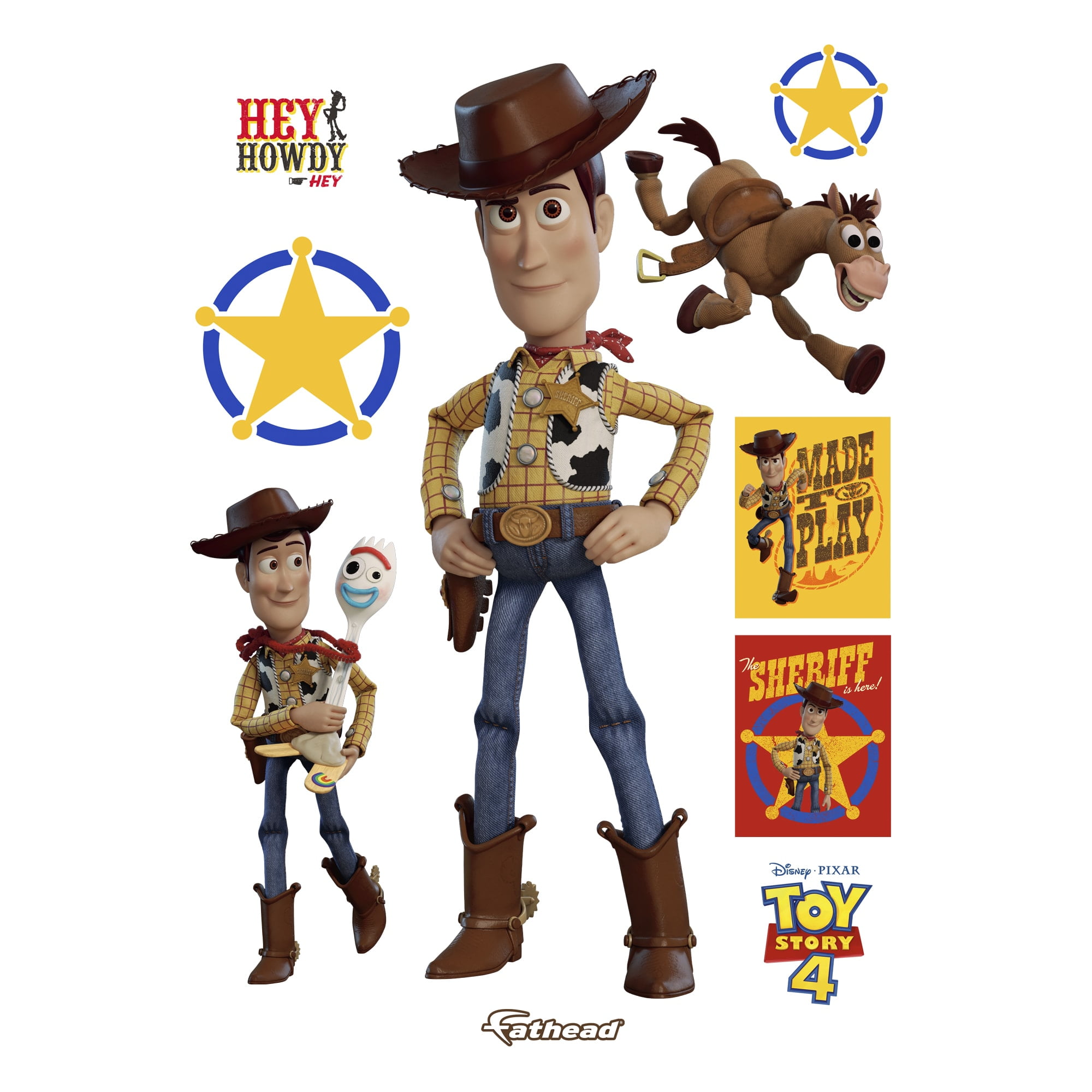 RoomMates 5 in. x 19 in. Toy Story Woody 18-Piece Peel and Stick