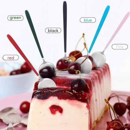 

5 Pack Soup Spoons Stainless Steel Ice Cream Soup Spoons Coffee Spoons Teaspoons for Dinner Long Handle Table Spoon