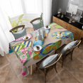 thumbnail image 4 of Colorful Flip Flops Rectangle Tablecloth, Summer Blue Beach Ocean Waterproof & StainResistant Tablecloth, Washable Oil-proof Table Cover for Dining/Party/Wedding/Camping/Buffet 52x70 In, 4 of 9