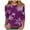 Purple, variant on Lolmot Womens Crew Neck 3/4 Sleeves Blouses Cute Snowflakes Print Tunic Tops Casual Lightweight Comfy T-Shirts for Christmas Holiday Tops