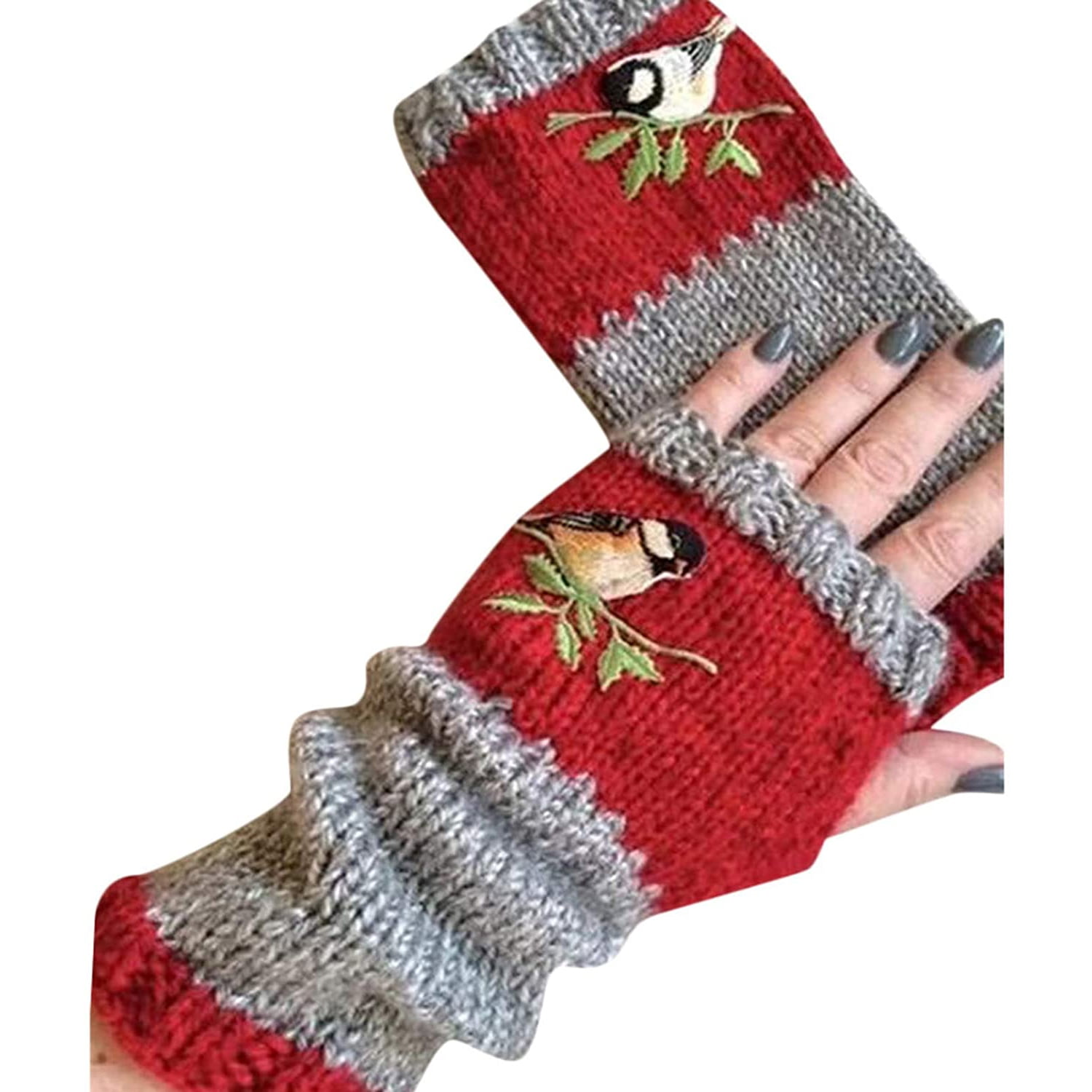 Womens Winter Flip Knitting Half Finger Gloves Hand Warmer Mittens Accessory Lot