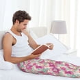 thumbnail image 5 of Bixox Men's Purple Watercolor Flowers Patterned Pajama Pants with Pockets Lounge Clothes for Home, 5 of 5
