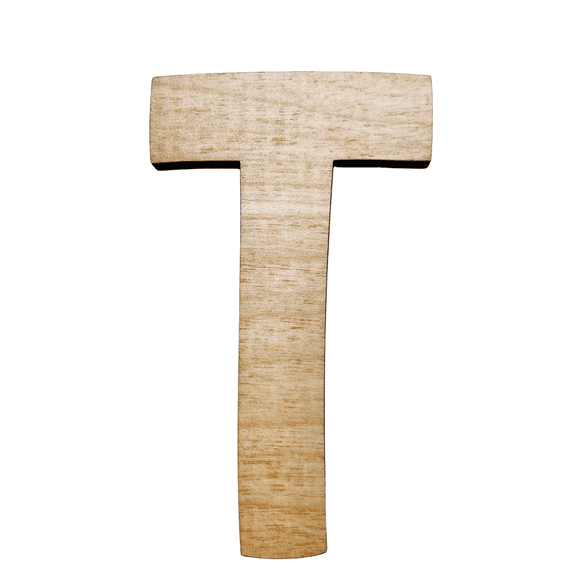 16" Tall Birch Wood Letter T | 1/4" Thick | Wood Craft Letter | American Font