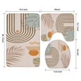 thumbnail image 3 of Brown Boho Geometric and Plant Pattern Bathroom Rugs Sets 3 Piece,Toilet Cover Set,Absorbent Non Slip Bathroom Mats Sets with U-Shaped Contour Rug Toilet Rug Set, 3 of 5