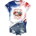thumbnail image 6 of idosla USA Flag Tee Shirt for Women 4th of July Memorial Day Gift T Shirt Casual Short Sleeve American Proud T-Shirt Tops (Wine, XL), 6 of 7