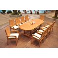 thumbnail image 5 of Grade-A Teak Dining Set: 10 Seater 11 Pc: 94" Mas Oval Trestle Leg Table And 10 Goa Stackng Arm Chairs Outdoor Patio WholesaleTeak #51GO1311, 5 of 6