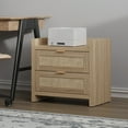 thumbnail image 2 of SICOTAS Rattan Nightstand with Charging Station USB Port, Boho Bedside Table with 2 Storage Drawers, End Table Side Table for Living Room, Bedroom, 2 of 10