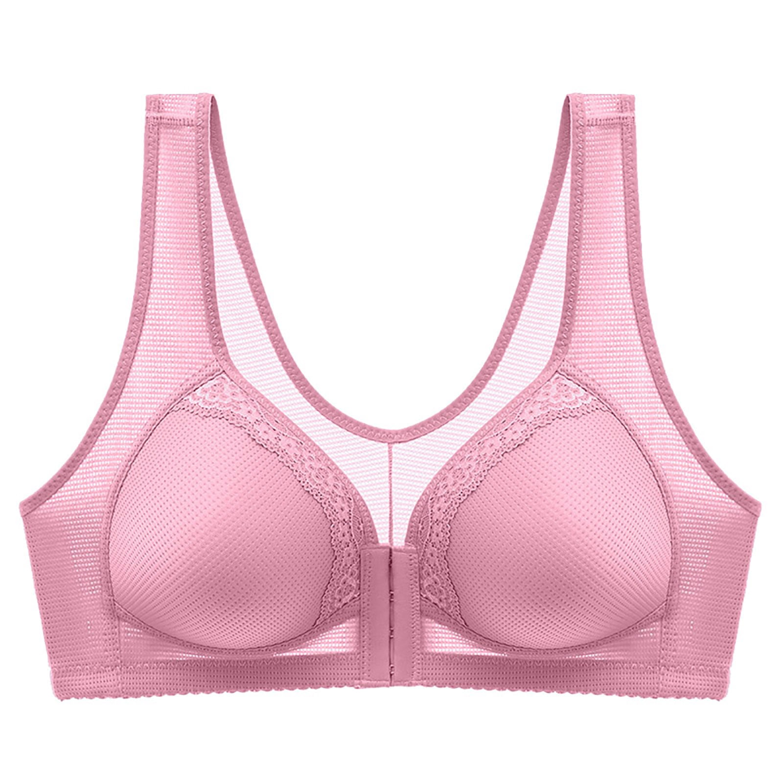 TOWED22 Plus Size Bras,Women's Lace Plus Size Full Coverage Unlined Underwire  Bra Hot Pink,36 