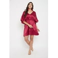 thumbnail image 2 of Women Satin Plus Size Tunic Short Kaftan Dress Silk Kimono Sleepwear Adjustale Waist Dress, 2 of 8