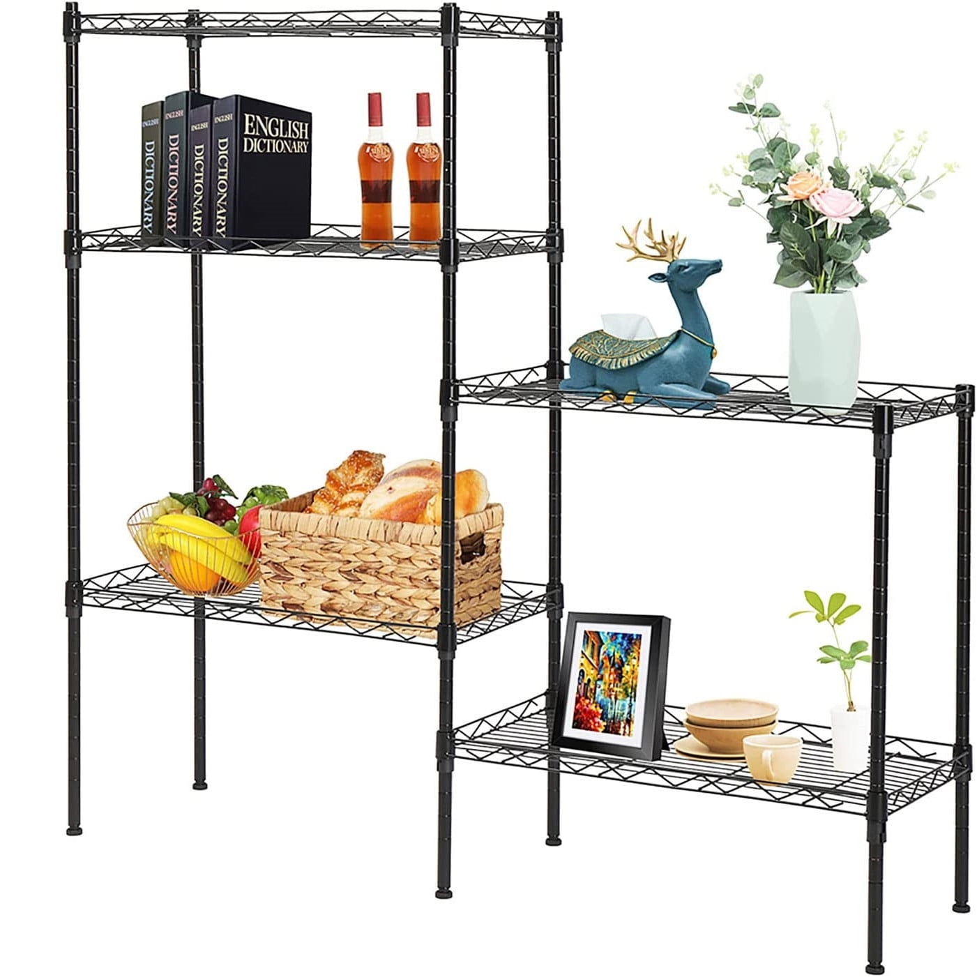 5Shelf Metal Shelving Unit, URHOMEPRO 5Shelf Black Wire Storage