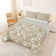 thumbnail image 2 of Erosebridal Brown White Queen Comforter Set, Leaves Bedding Comforter Set, Gray Reversible, 3pcs, 2 of 6