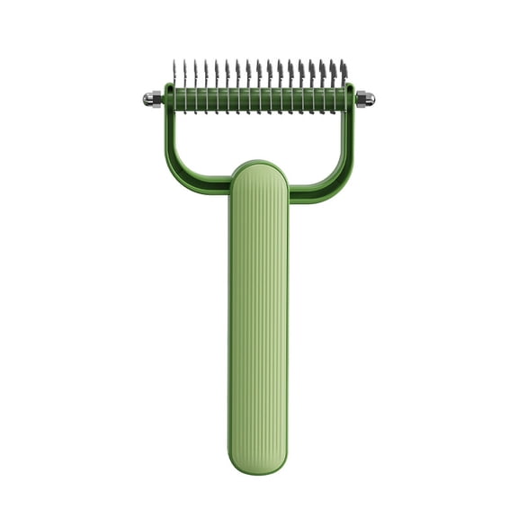 2-Sided Pet Grooming Brush – Deshedding & Dematting Comb for Dogs Cats, Professional Double-Sided Fur Rake for Tangles & Mats