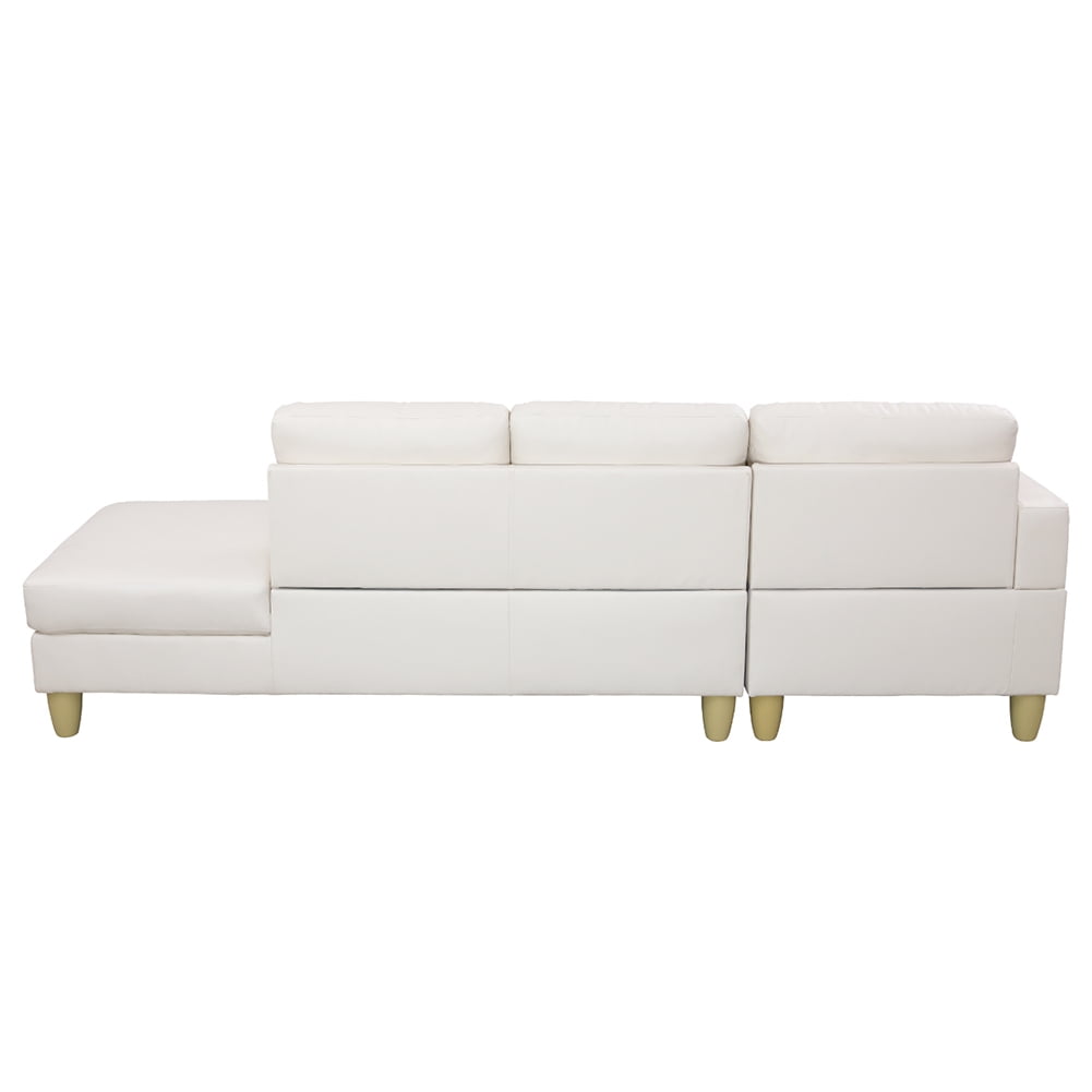 Kadyn L Shaped Sofa Couch Set for Living Room, White Faux Leather Sectional Sofa-Right Kadyn L Shaped Sofa Couch Set for Living Room, White Faux Leather Sectional Sofa-Right