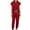 Red, variant on Scrubs for Women Sets with Pockets Short Sleeve V-Neck Blouse Elastic Waist Pants Casual Loose Solid Color Nurse Suit