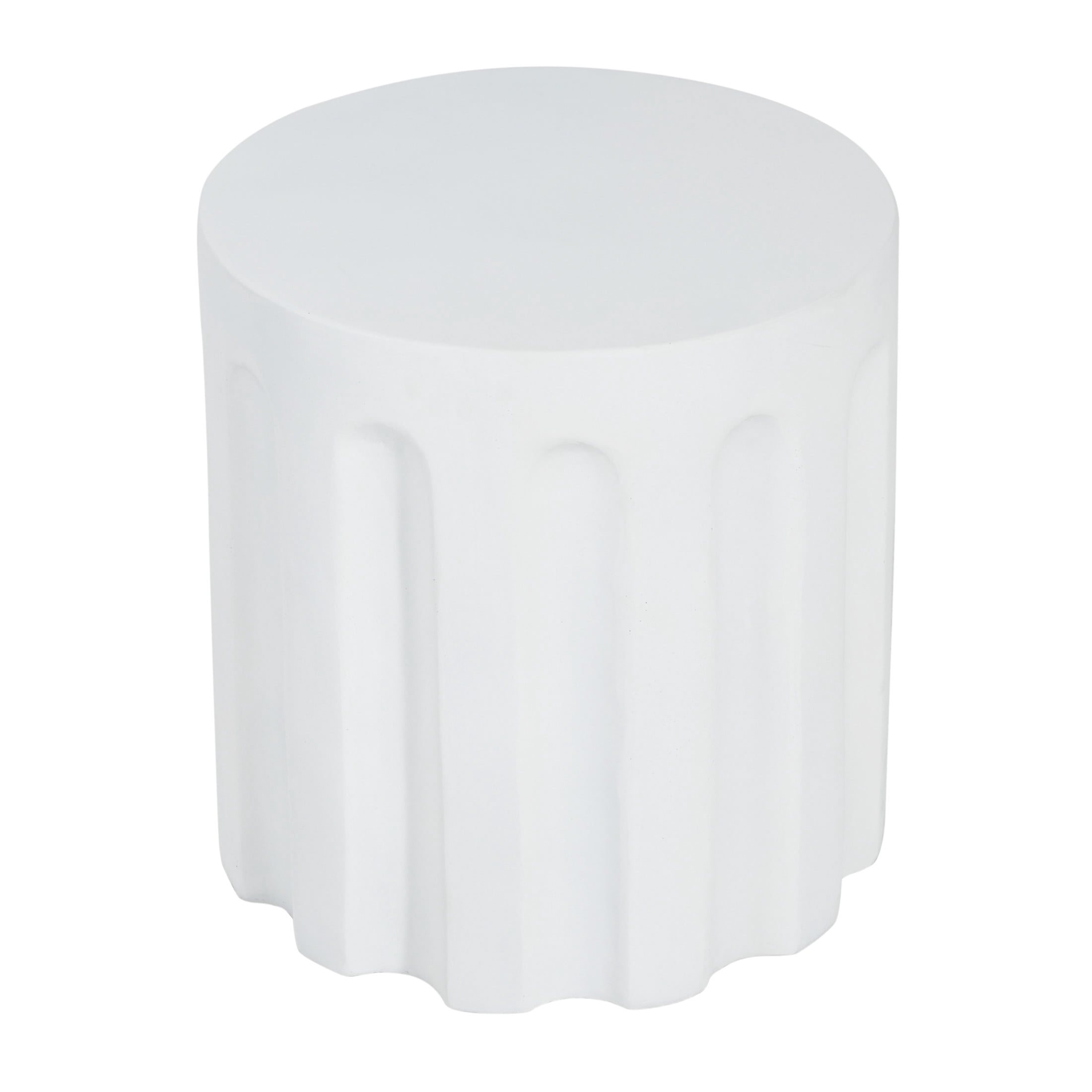 Christopher Knight Home 16" Indoor Outdoor Concrete Round Cylindrical Side Table, White