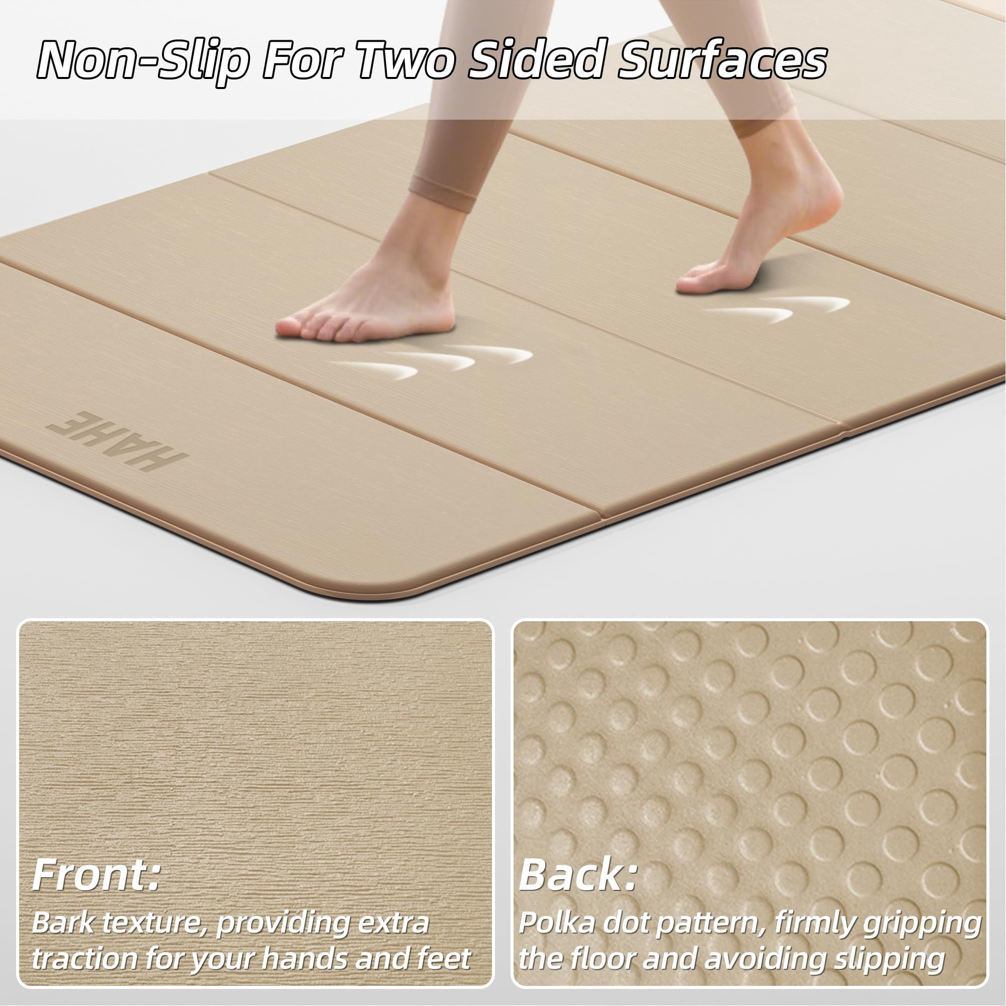 Foldable Yoga Mat 74"lx32"wx1/3"thick Folding Exercise Non-slip Wide Pilates Mats For Home Workout/travel  Portable Thick Yoga/pilates/camping/floor Exercises